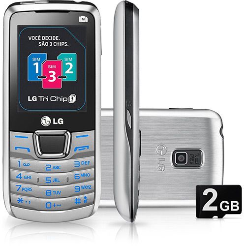 Celular LG A290 Desbloqueado Oi Prata - Tri Chip