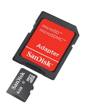 Cartao Micro Sd 4gb com Adaptador Sandisk
